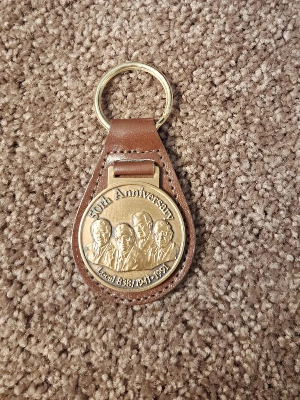 Vintage John Deere Waterloo #3425 1991 UAW Local 838 50th Anniversary Keychain